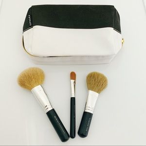 Bare Minerals 3-piece Brushes & Sephora makeup bag